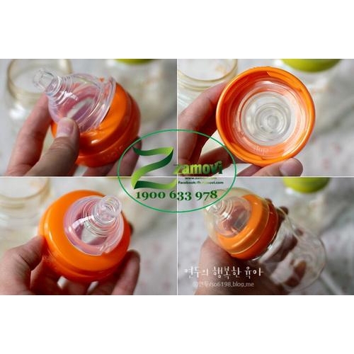 Bình sữa nhựa UPIS 200ml (Màu Cam)