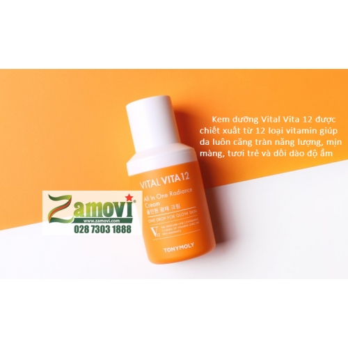 Kem Vital Vita 12 Tony Moly cung cấp năng lượng cho da